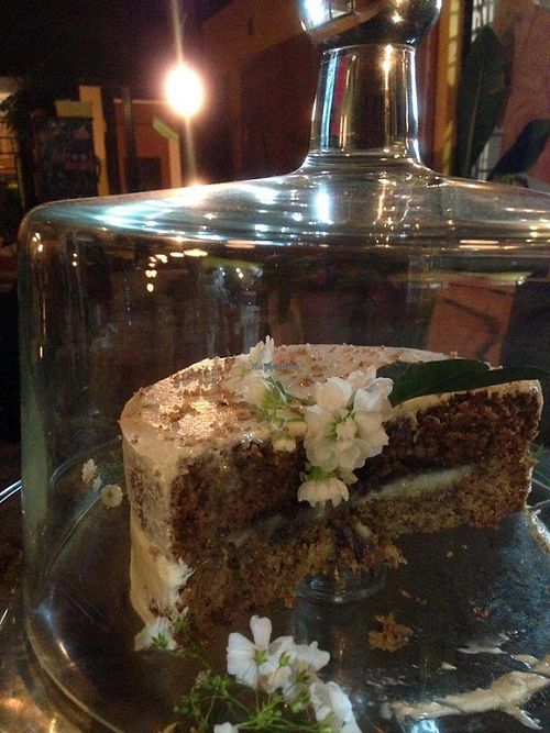 Coconut cake at La Ruta Vegana in Mazatlan
