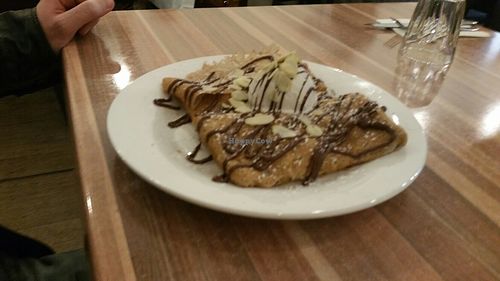 choc banana pancakes  at Rue de Creperie in Fitzroy
