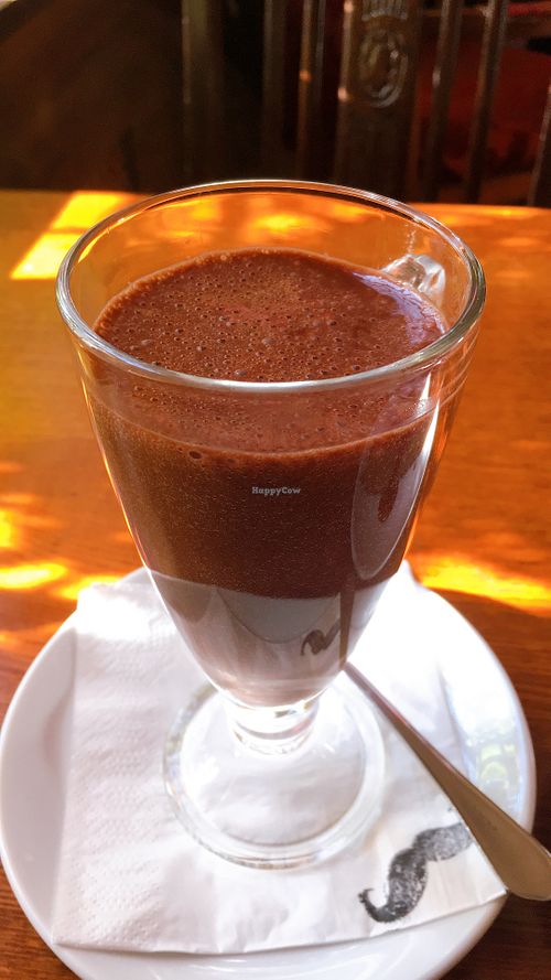 hot chocolate with oat milk at Retro in Gdansk