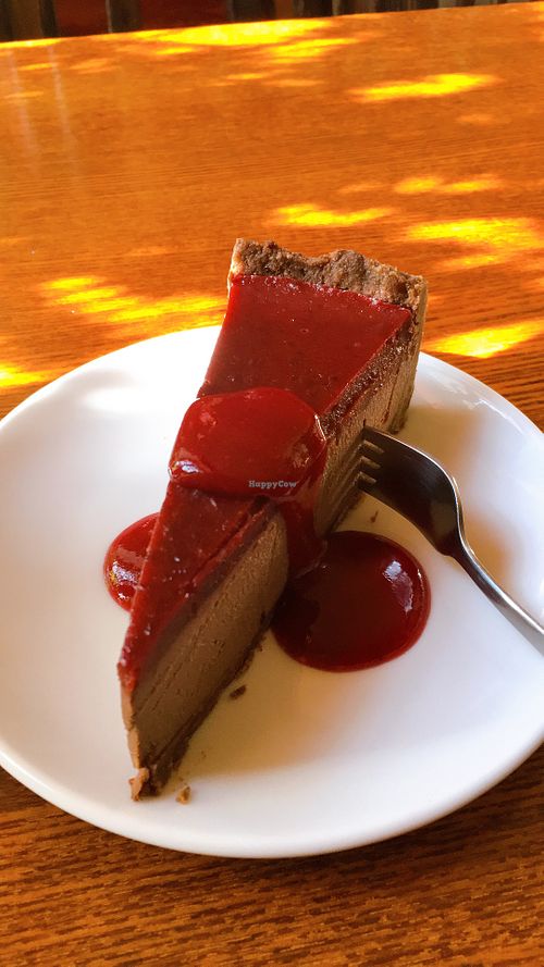 vegan chocolate plum cheesecake at Retro in Gdansk