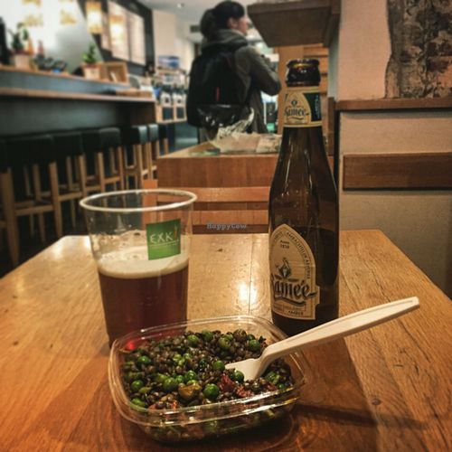 vegan lentil salad at EXKi - Agora in Brussels