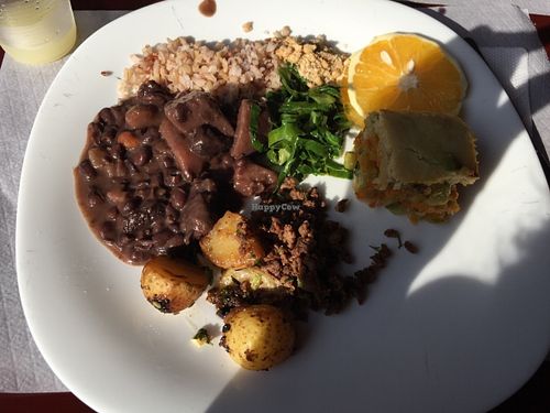 Some of the vegan options from the buffet. at Flor de Liz in Osasco