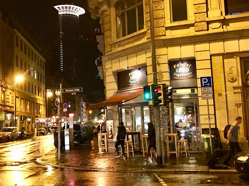 outside at Falafel 1818 in Frankfurt