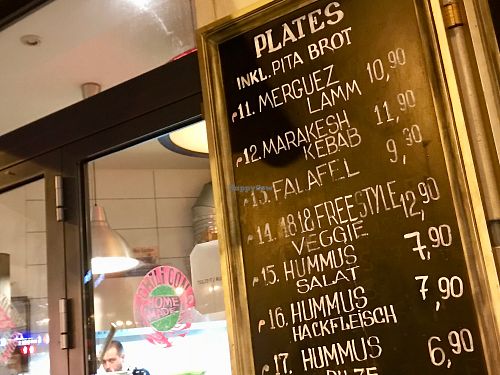 menu at Falafel 1818 in Frankfurt