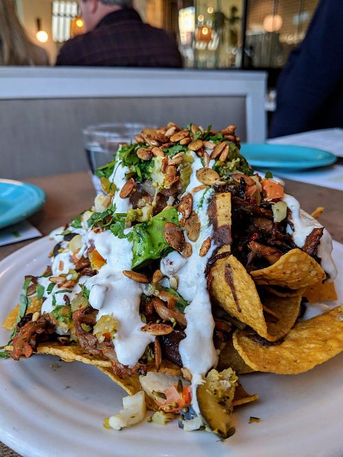 Nachos at Cafe Gratitude in San Diego