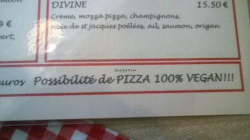 possibilité d'adapter plusieurs pizzas en version VEGAN at O Chato in Caen