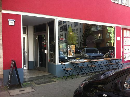 outside at Veganerie in Dusseldorf