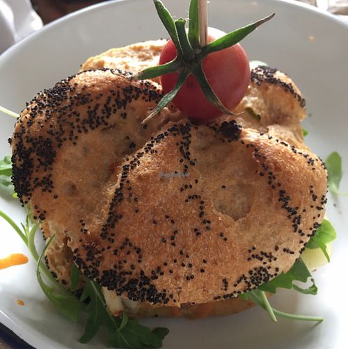 vegan cheese burger  at Väcka in Barcelona