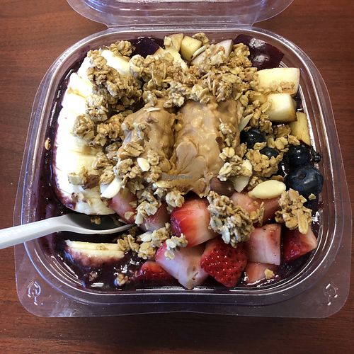 Acai Bowl with Peanut Butter at HiBlend Health Bar and Cafe in Honolulu