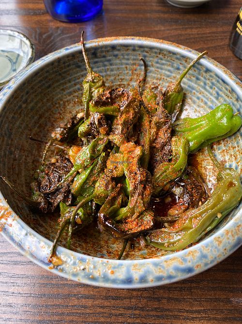 Vegan shishito peppers at Blue Sushi Sake Grill in Denver