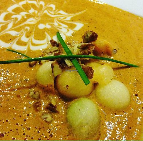 red pepper soup at Nümen in Merida