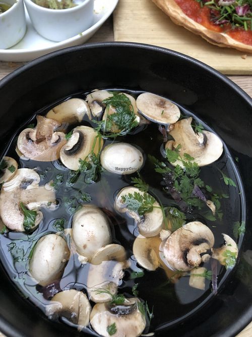 Mushroom soup at TIAN Bistro am Spittelberg in Vienna