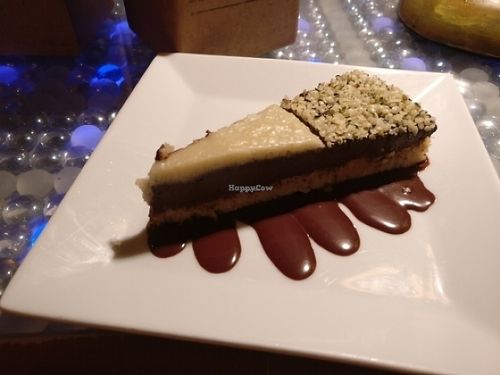 Raw chocolate cake with lime and chia seeds at Clear Head - Lehka Hlava in Prague