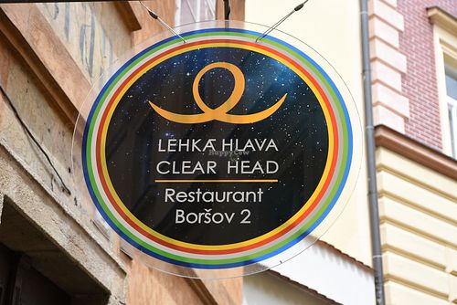 Logo outside at Clear Head - Lehka Hlava in Prague