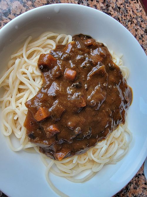 Noodles at Malibu House in Okinawa