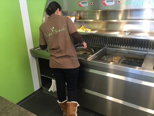 Freshly made falafel and french fries at Vega Snacks in Hilversum