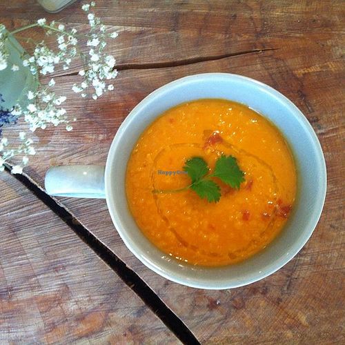 pumpkin soup at De Herbivoor in Groningen