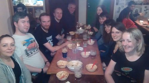 Group dinner with Vegan Events Scotland Meetup group at The Hug and Pint in Glasgow