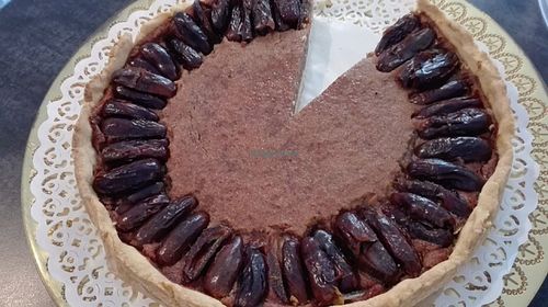 Vegan and gluten-free date pie at Il Mijo in Warsaw