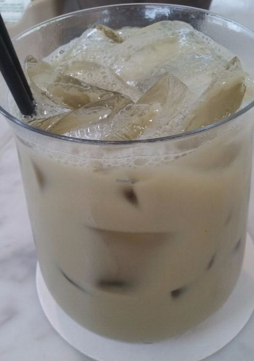 Almond milk matcha horchata (vegan as-is).  at True Food Kitchen in Houston