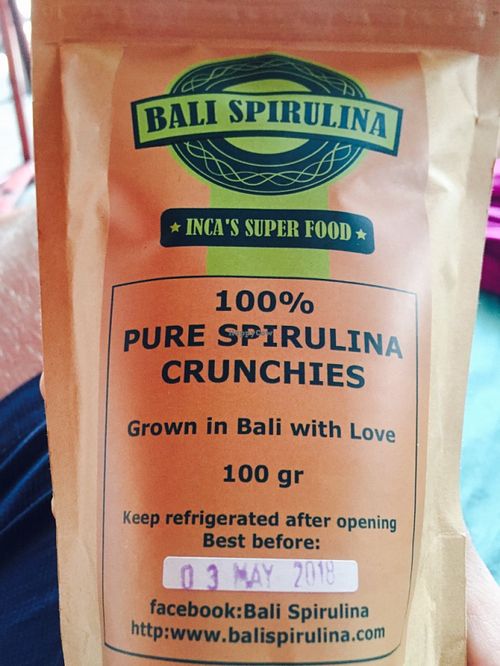 Spirulina snack at Alkaline Restaurant in Canggu