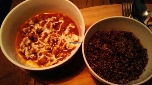 Vegan chickpea curry with quinoa at Motion Cafe in Canggu