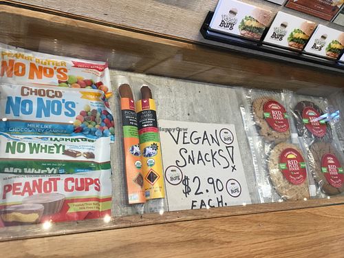 counter offerings at VeganBurg in San Francisco