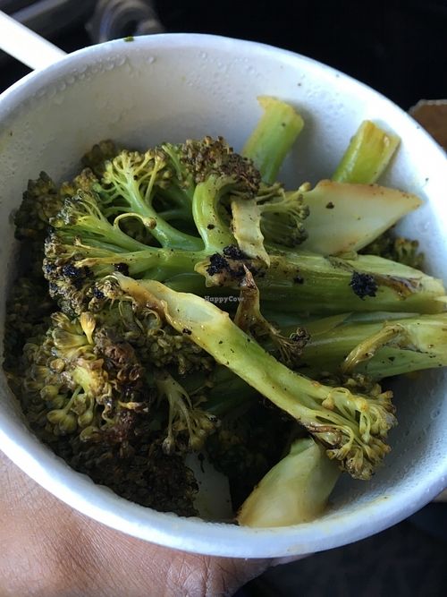 carry-out broccoli (too much lemon flavor) at VeganBurg in San Francisco