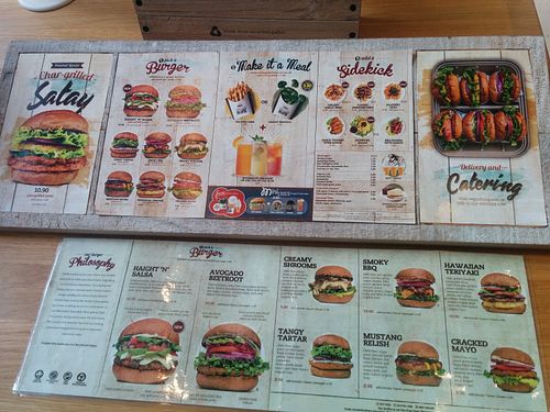 Veganburg's expanded menu at VeganBurg in San Francisco