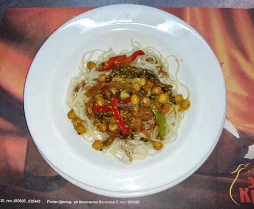 Rice spaghetti at Zlatna Krusha in Plovdiv