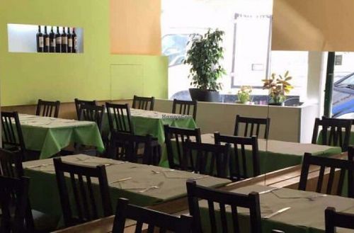 Inside the restaurant. at Planeta Bio in Lisbon