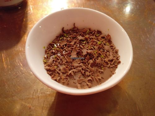 Vegan chocolate mousse with chilli at In Bocca Al Lupo in Lisbon
