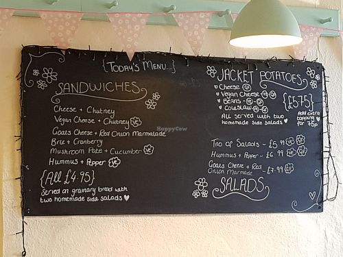 Specials board at The Leaf & Bean in Skipton