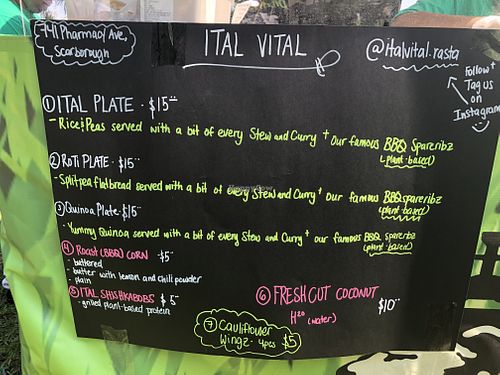 VegFest Menu!  at Ital Vital in Scarborough