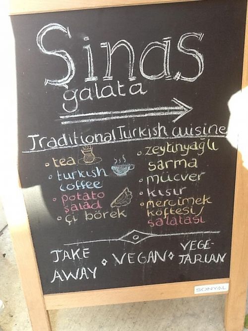 board at Sinas Galata in Istanbul