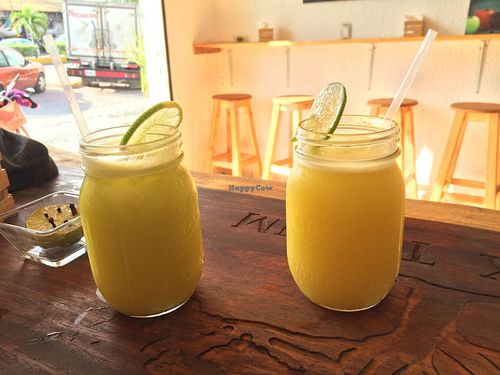 Two different juices at Ya'ax in Tulum