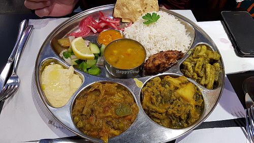 Nepalese thali deluxe at The Mantraa in Barcelona