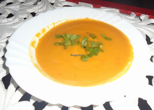 Tasty Carrot and Ginger soup at Casa El Delfin in Trinidad