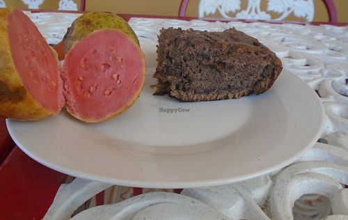 Yummy, fresh Guava cake..... at Casa El Delfin in Trinidad