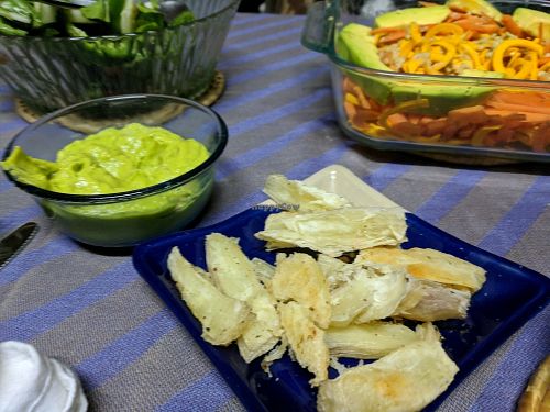 yucca fries/fritas. went well with avocado dip, next to it at Casa El Delfin in Trinidad