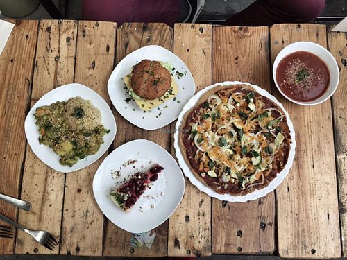 loads of food. at Elixir in Budapest