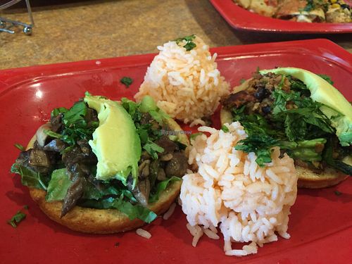 Sopes with toppings. Crunchy Sopes, so delicious. at La Blue Casa in Arlington