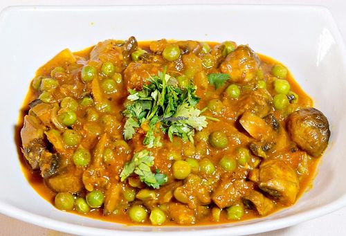 Mushroom Peas Masala at Rajput Indian Cuisine in Suffolk