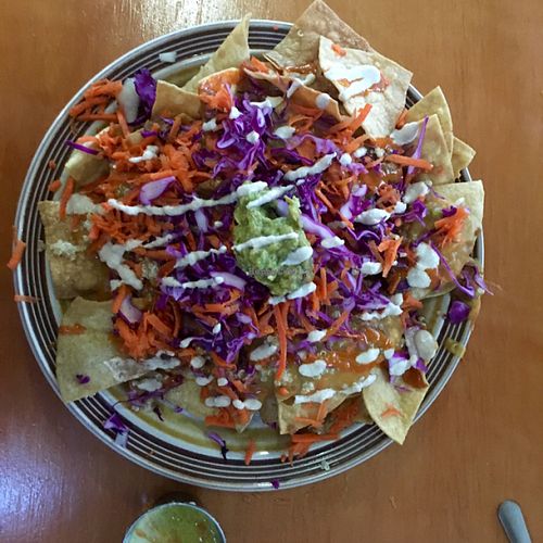classic vegan nachos  at Viva Vegeria in San Antonio