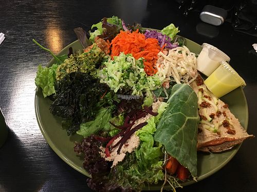 sampler plate, everything was excellent! at A-Live & Healthy Cafe in Merritt Island