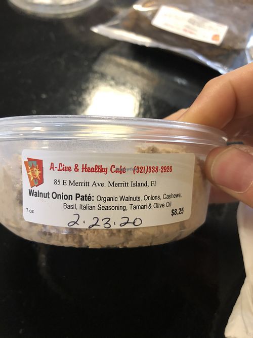 A must try - walnut pâté  at A-Live & Healthy Cafe in Merritt Island