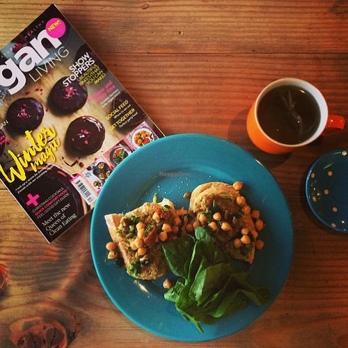 Hummus and cashew pesto on sourdough  at The Wallflower Cafe in Herne Bay