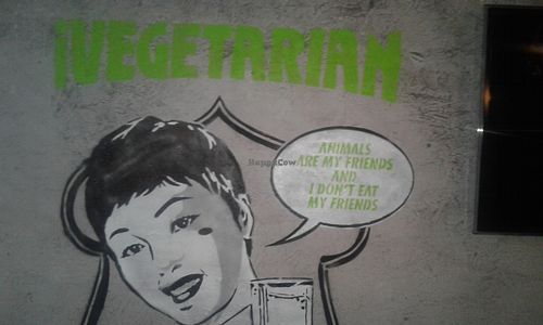 Inside decor at i Vegetarian in Kowloon