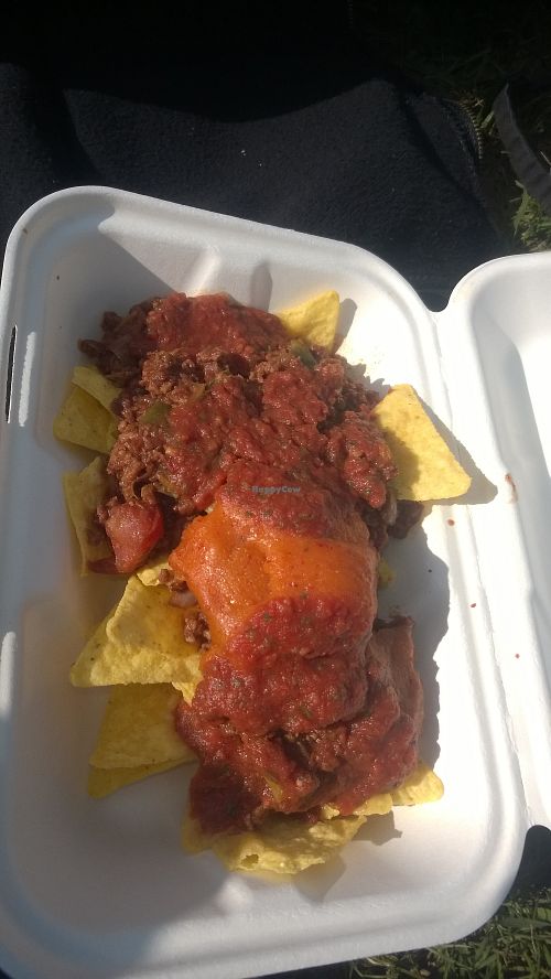 Cincinnati chilli nachos with vegan cheese  at A Little Piece of Sky in Newcastle Upon Tyne
