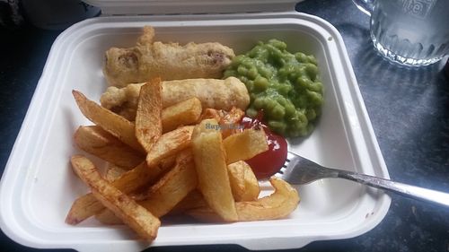 Vegan vish n chips  at A Little Piece of Sky in Newcastle Upon Tyne
